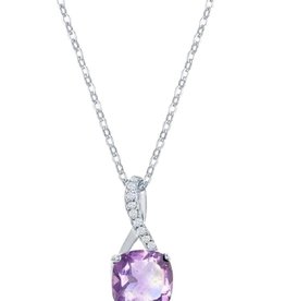 Amethyst & W-topaz Necklace 18"