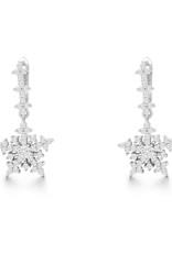 Sterling Silver Snowflake CZ Earrings