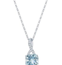 Blue Topaz & W-topaz Necklace 18"
