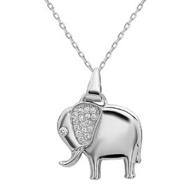 Elephant CZ Necklace 18"