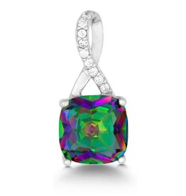 Cushion Mystic CZ Necklace 18"