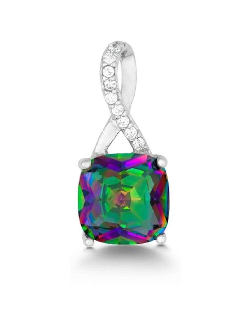 Cushion Mystic CZ Necklace 18"