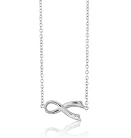 Sideways Ribbon CZ Necklace