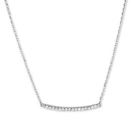 Curved Bar CZ Necklace 16+2"