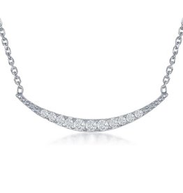 Crescent CZ Necklace 16"+2"