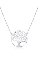 Sterling Silver Tree of Life Necklace 16"+2" Extender