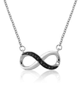 Infinity Black Diamond Necklace 18"