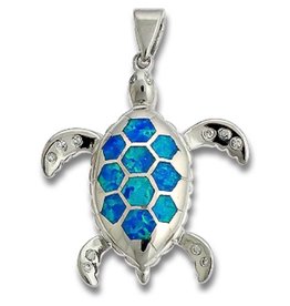 Turtle Opal & CZ Pendant