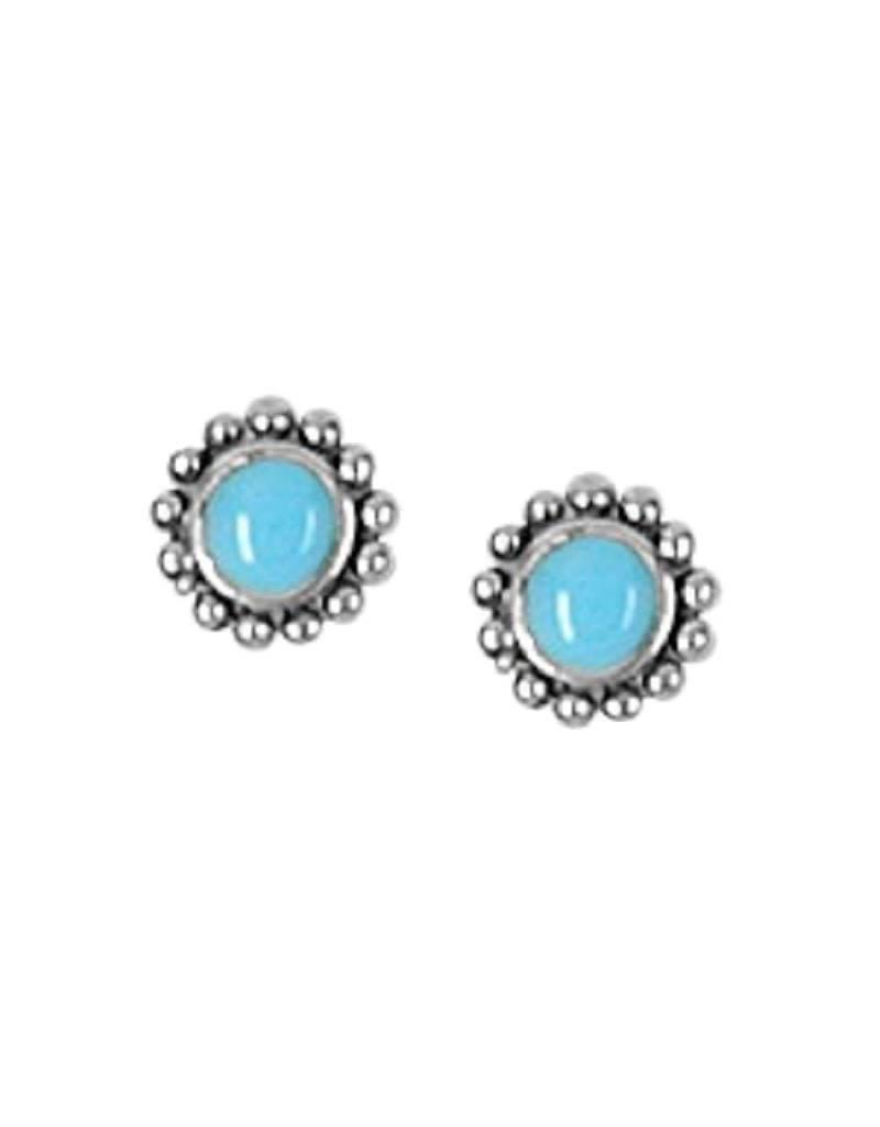 Sterling Silver Round Turquoise Stud Earrings 6mm