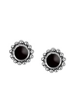 Sterling Silver Round Onyx Post Earrings 6mm