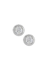 Sterling Silver "April" Crystal Stud Earrings 3mm