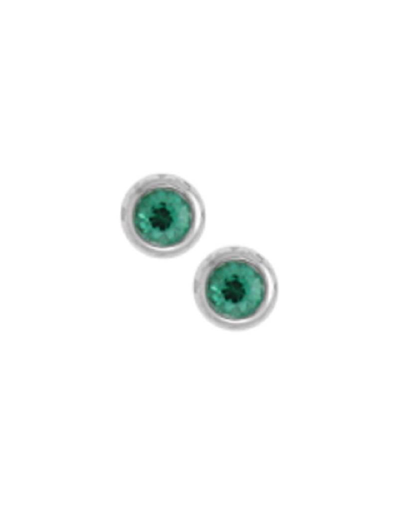 Sterling Silver "May" Crystal Stud Earrings 3mm