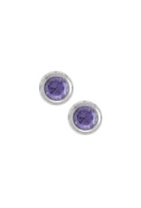 Sterling Silver "June" Crystal Stud Earrings 3mm