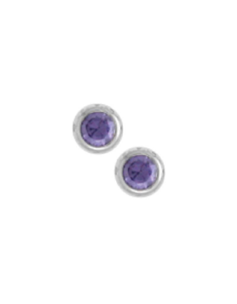 Sterling Silver "June" Crystal Stud Earrings 3mm