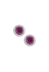 Sterling Silver "July" Crystal Stud Earrings 3mm