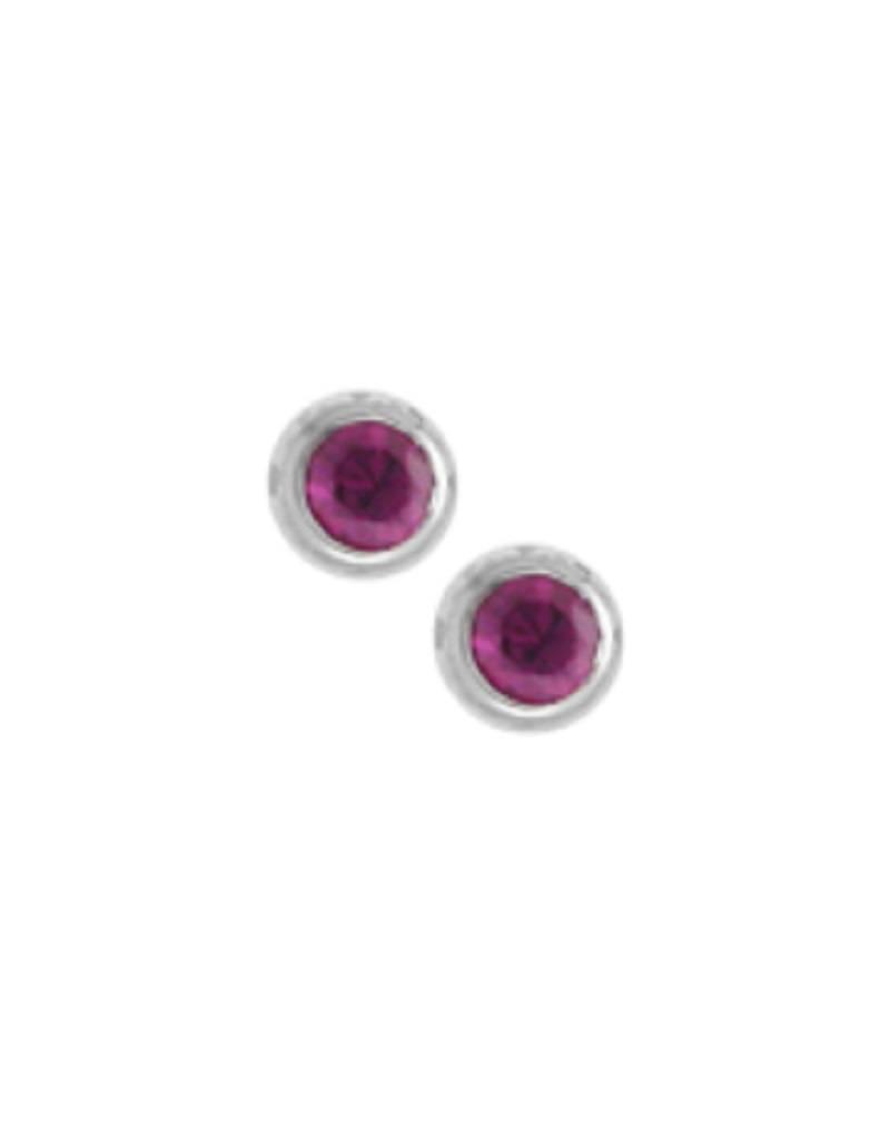 Sterling Silver "July" Crystal Stud Earrings 3mm