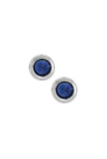 Sterling Silver "September" Crystal Stud Earrings 3mm