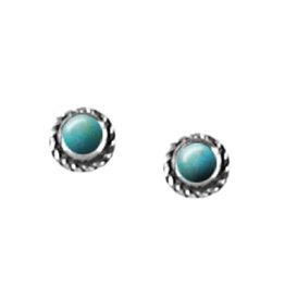 Round Turquoise Stud Earrings 5mm