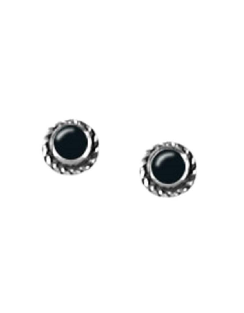 Sterling Silver Round Onyx Stud Earrings 5mm Simply Bom Sterling Silver Round Onyx Stud Earrings 5mm