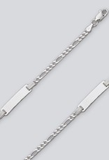 Sterling Silver Figaro 080 Chain Baby ID Bracelet