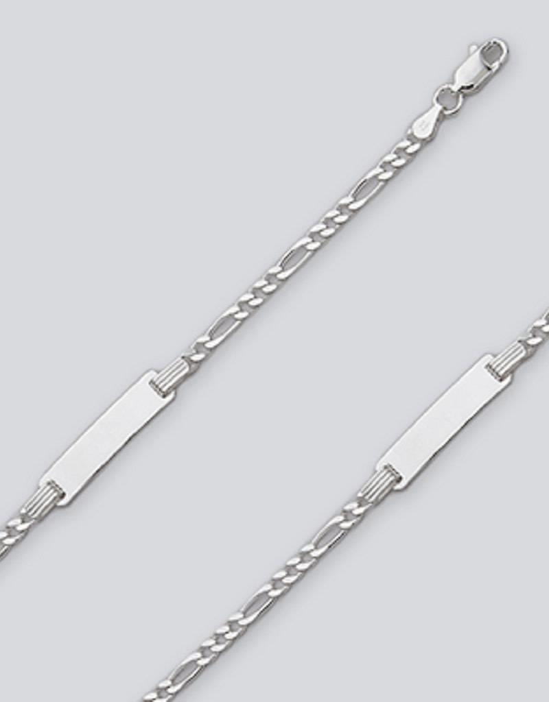 Sterling Silver Figaro 080 Chain Baby ID Bracelet