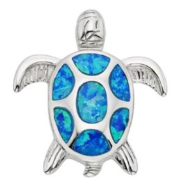 Turtle Blue Opal Pendant 24mm