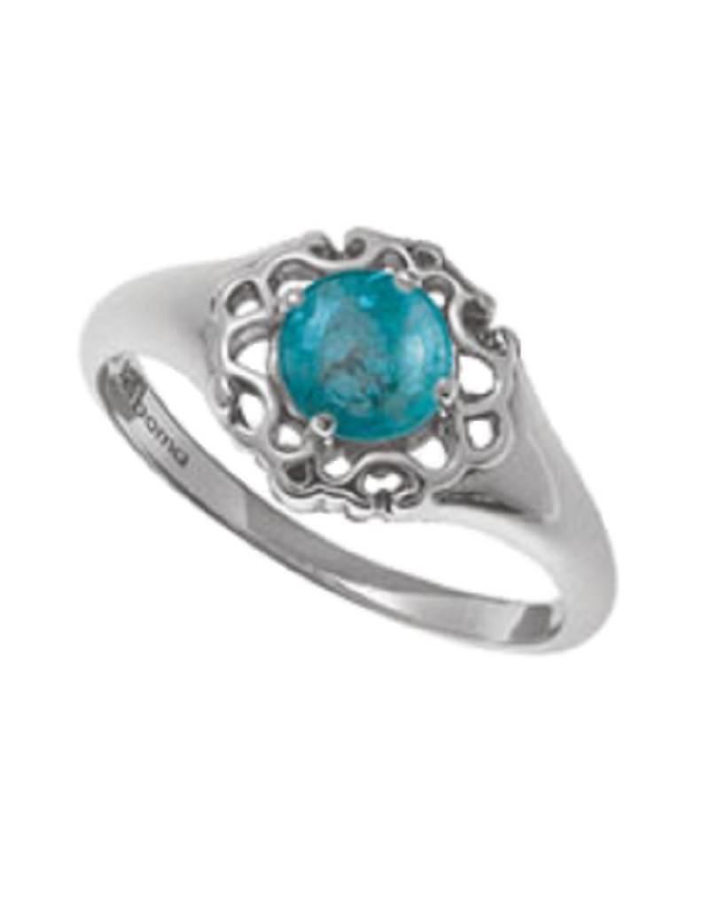 Sterling Silver Round Turquoise Ring Size 5