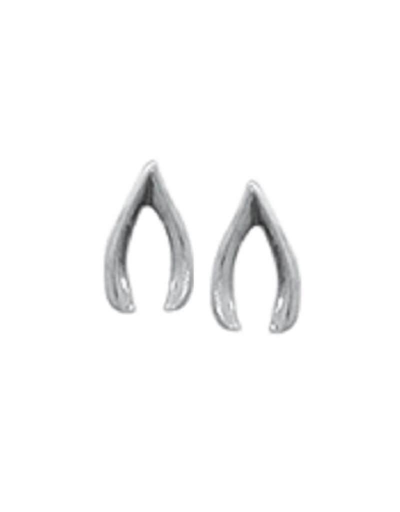 Sterling Silver Wishbone Stud Earrings 7mm