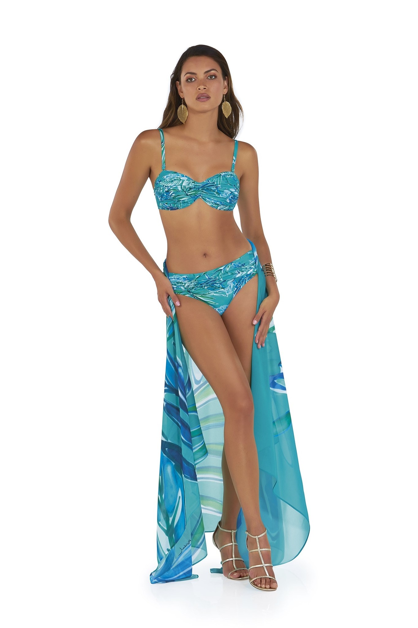 teal bandeau bikini