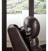 Signature Design Ailor- Leather Power Recliner w/ Adjustable Headrest- Brown 7550513