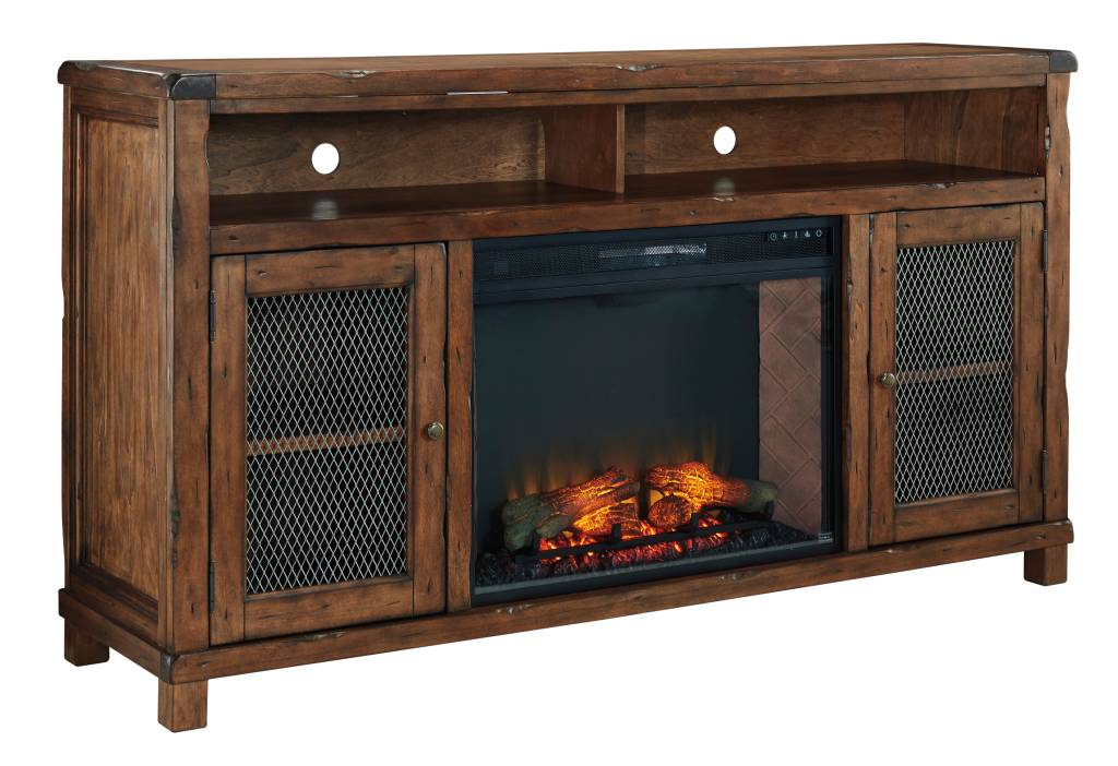 Tamonie Xl Tv Stand W Fireplace Option Rustic Brown Hvl Tamonie Xl Tv Stand W Fireplace Option Rustic Brown