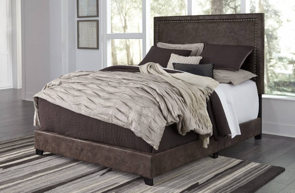 Benchcraft QUEEN BROWN B130-281 Dolante UPHOLSTERED BED-