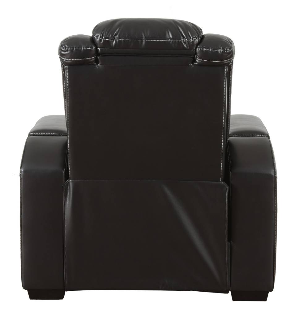 Signature Design Party Time- Power Recliner w/ Adjustable Headrest- LED Lights- Storage, Midnight 3700313