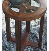 Signature Design Round End Table- "Hannery" Brown T725-6