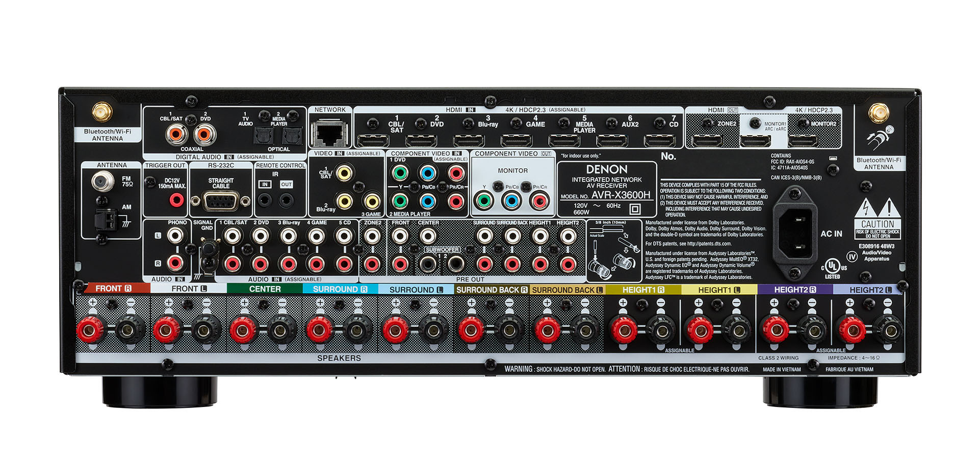 Denon Denon Avr X3600h 9 2ch 4k Av Receiver With 3d Audio And Heos Hvl Electronics Furniture