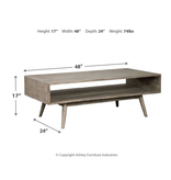 Signature Design "Asterson" Rectangular Cocktail Table- Gray T772-1