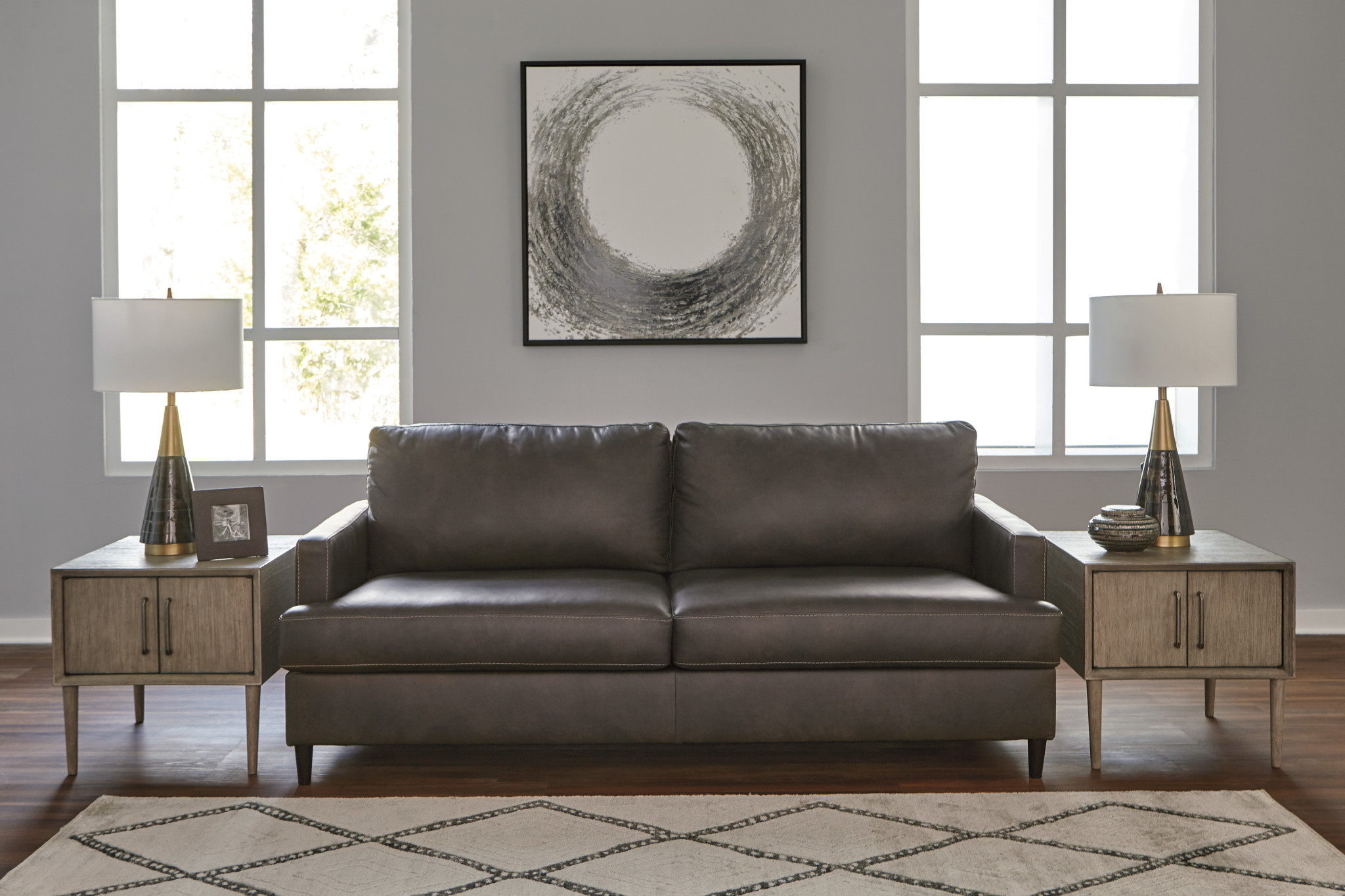 Hettinger Leather Sofa Ash Color 4950138 Hvl Electronics Furniture