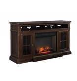 Signature Design Roddinton XL TV Stand w/Fireplace Option - Dark Brown, W701-88