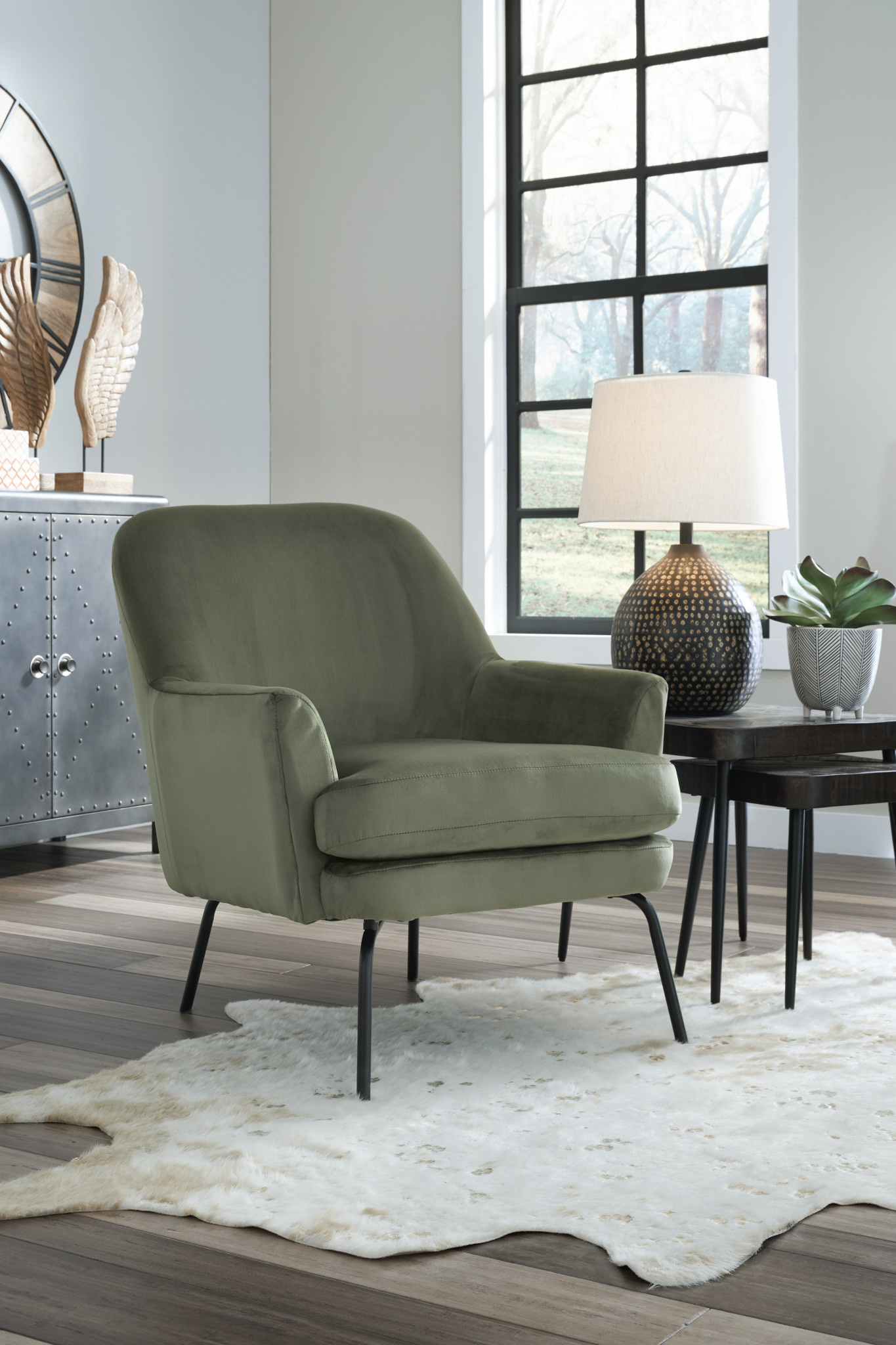 Signature Design Accent Chair- "Dericka"- Moss color A3000235