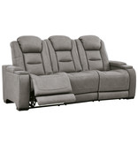 Signature Design "The Man-Den"- Power Reclining Sofa w/ Adjustable Headrest- U8530515