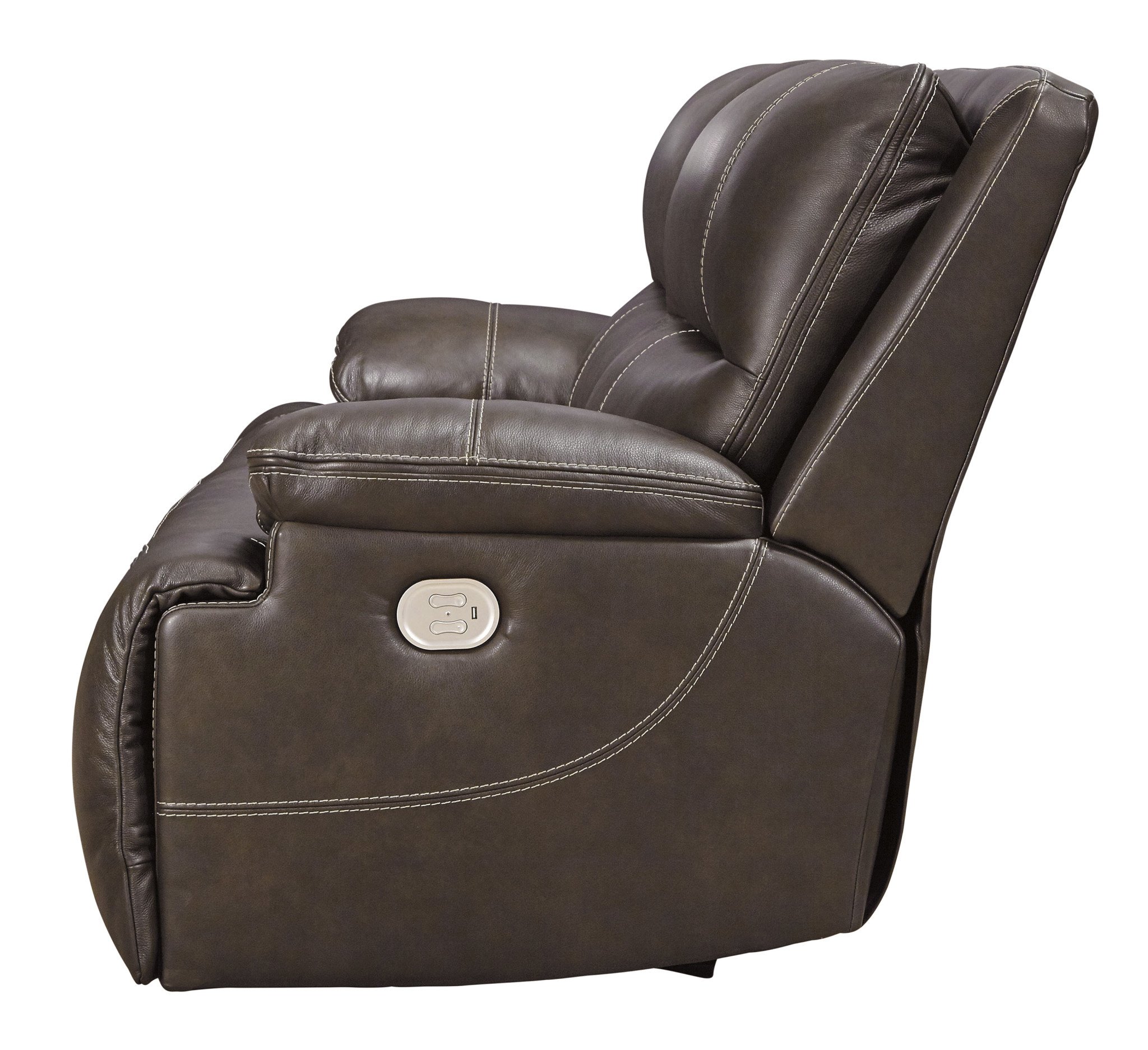 Signature Design "Ricmen" Two Seat Power Reclining Sofa w/ Adjustable Headrest- Walnut U4370147