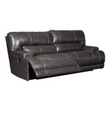Signature Design "McCaskill" Power Reclining Leather Sofa- Gray- U6090047