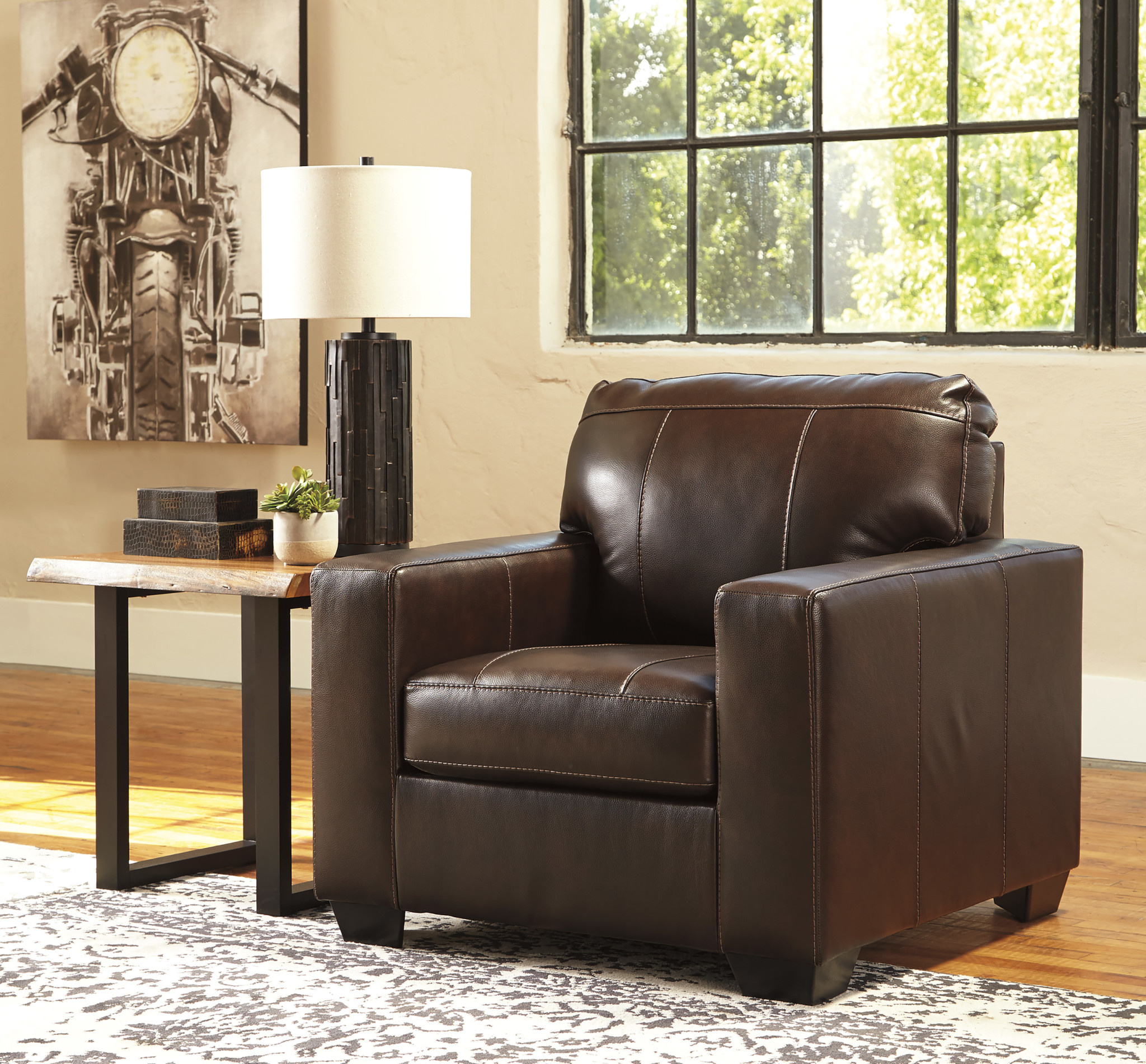 Signature Design "Morelos" Chair- Leather- Chocolate 3450220