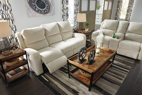 Signature Design Krismen, Power Reclining Sofa with Power Adjustable Headrest 7810315