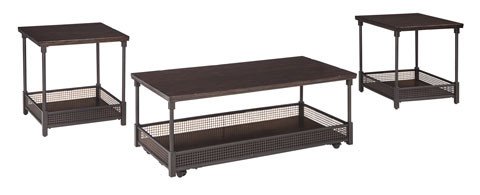 Signature Design Kalmiski- Occasional Table Set of 3, Dark Brown T301-13