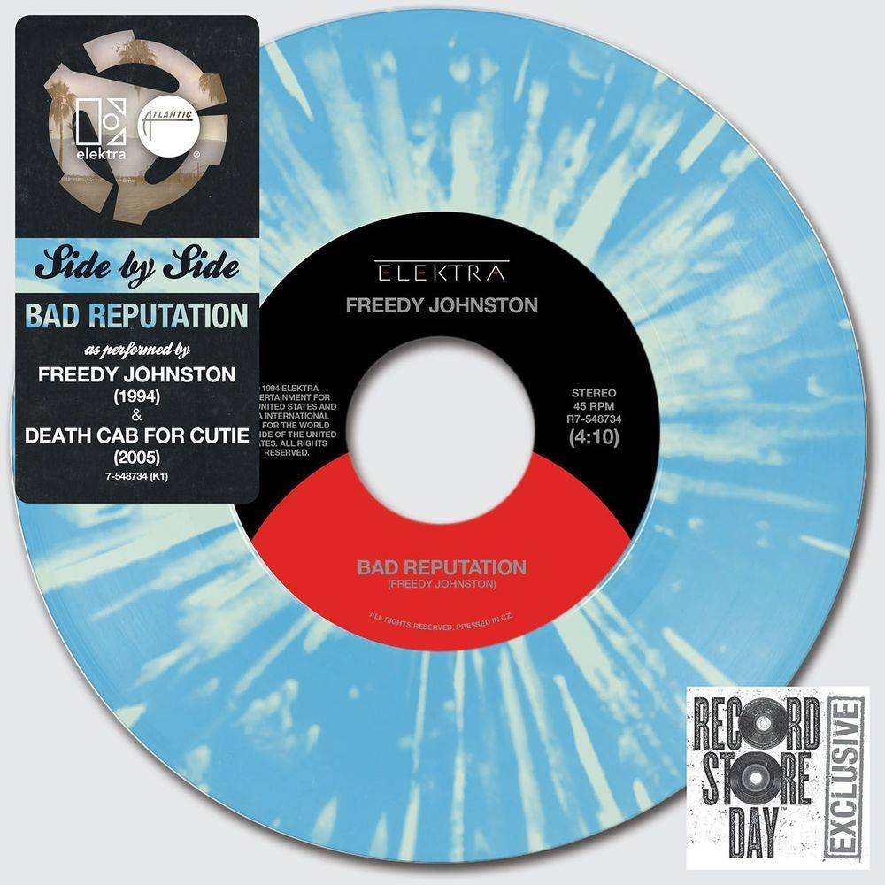 Death Cab For Cutie/Freedy Johnston - Side By Side: Bad Reputation [7''] (Baby Blue Colored Vinyl With Coke Bottle Green Splatter, limited to 6500, indie-retail exclusive)