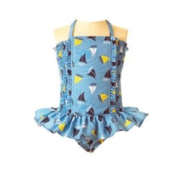 Rachel Riley Sailboat Ruched Swimsuit