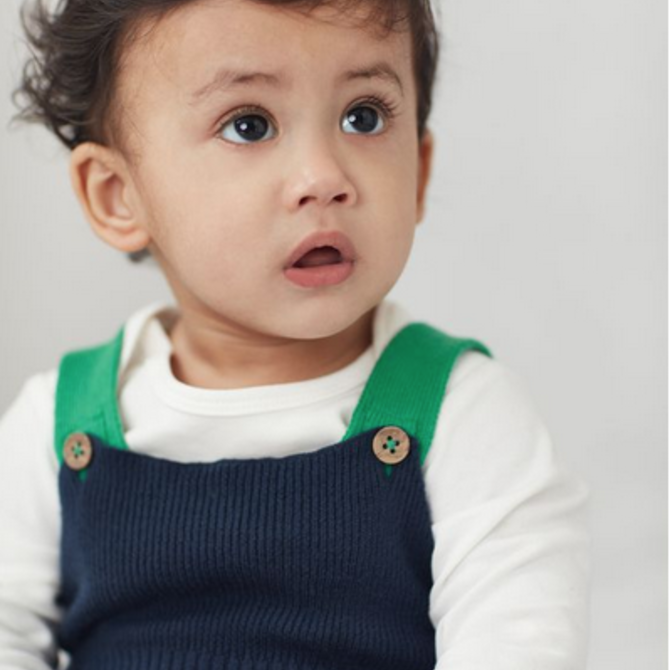 Joules Knitted Dungaree Set- Boys Navy Cow