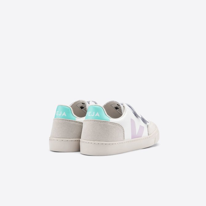 Veja Kid Sneaker White Parme Turquoise - Covey House Children's Clothier