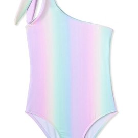 Stella Cove Rainbow One Shoulder Tie Swimsuit
